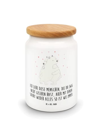 Mr. & Mrs. Panda behälter Eisbär Umarmen mit Spruch in Weiß