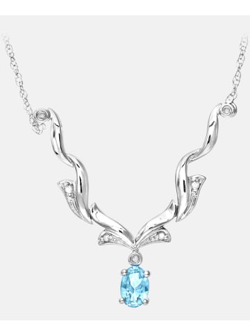 Diamant L'éternel Halskette aus 375 Weißgold mit Diamant mit Topas