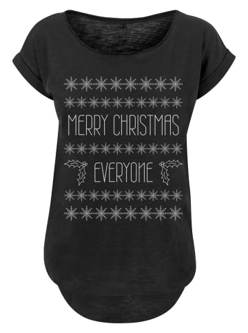 F4NT4STIC Long Cut T-Shirt Merry Christmas Everyone Weihnachten in schwarz