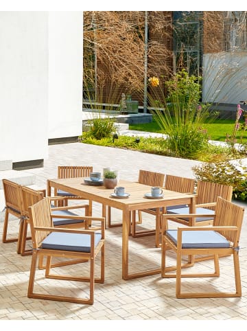 Beliani 8er-Set Esszimmerstuhl SASSARI II in Braun/Blau