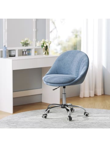 SONGMICS 2er-Set: Bürostuhl in blau - (B)60 x (H)(83.3-93.3) x (T)56 cm