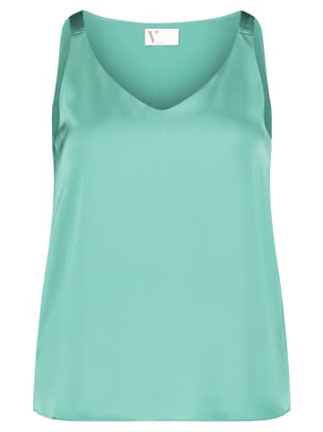 Vera Mont Satin-Bluse mit V-Ausschnitt in Silky Green