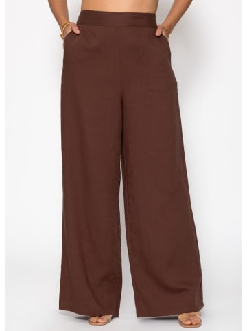 SASSYCLASSY Leinen Hose mit geradem Bein in Braun