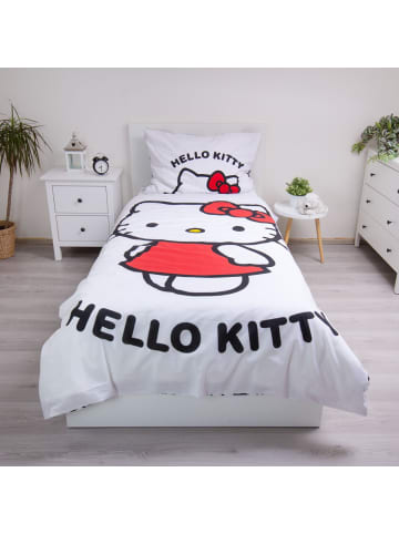 COFI 1453 Hello Kitty Bettwäsche aus 100% Baumwolle 140x200 cm 70x90 cm in Weiß