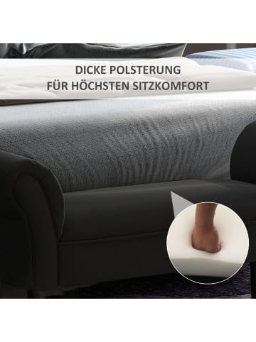 HOMCOM Sitzbank in Schwarz 102L x 36B x 51H cm