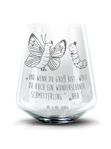 Mr. & Mrs. Panda Blümchentail Glas Raupe Schmetterling mit Spruch in Transparent