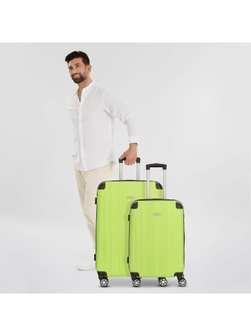 Nowi Lugano 4 Rollen Kofferset 2-teilig in schwarz-lime