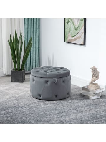 HOMCOM Ottomane-60L x 60B x 40H cm-Grau