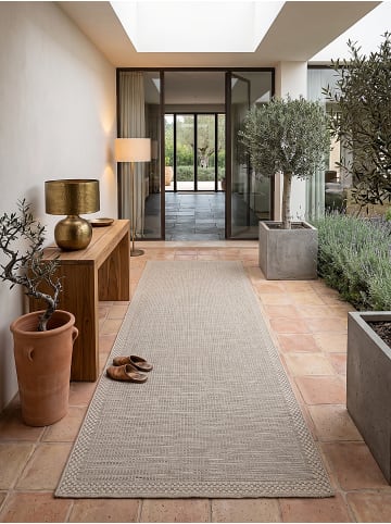 KADIMA DESIGN Teppich flachgewebt Uni flachgewebt pflegeleicht Wohnzimmer Flur in Beige
