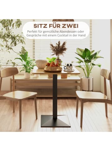 HOMCOM Esstisch-70L x 70B x 75H cm-Dunkelbraun+Schwarz