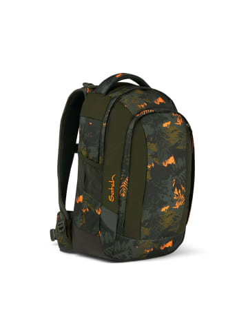 Satch Schulrucksack Sleek Jurassic Jungle in grün