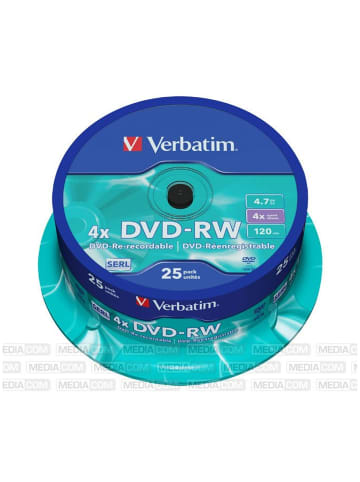 Verbatim Verbatim DVD-RW 4.7GB 4x Cakebox 25er Matt Silver