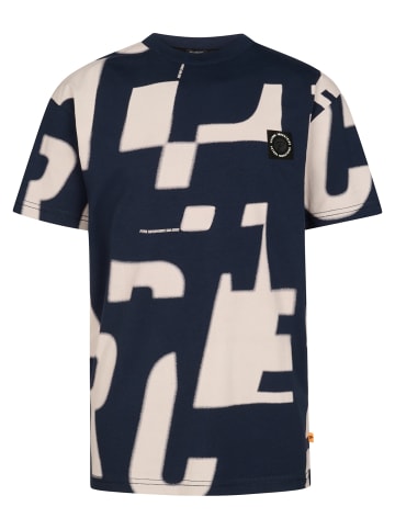 Petrol Industries T-Shirt mit Allover-Print Montaña in Blau