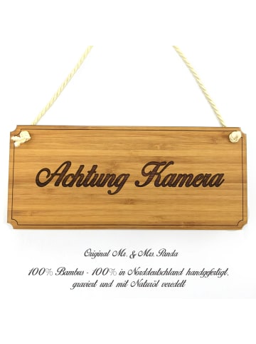 Mr. & Mrs. Panda Wandschild Achtung Kamera mit Spruch in Keine Angabe