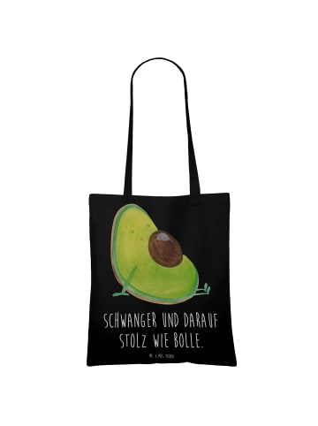 Mr. & Mrs. Panda Tote Bag Avocado Schwangerschaft mit Spruch in Schwarz