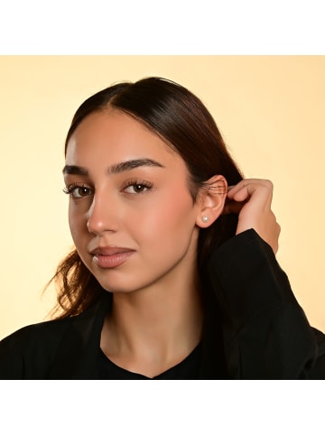 Adeliás Damen Ohrringe – Ohrstecker aus 333 Gold mit Perle in gold