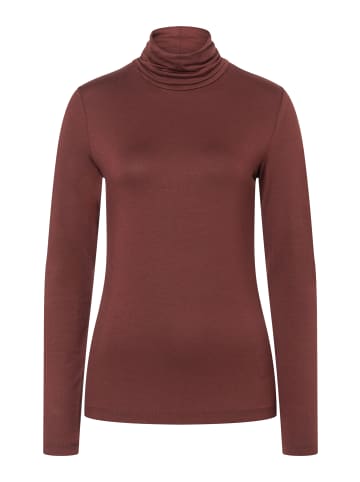 More & More softes Basic-Rollkragenshirt in raisin brown
