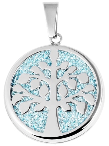 Adeliás Damen Anhänger – Lebensbaumanhänger aus Edelstahl in silber