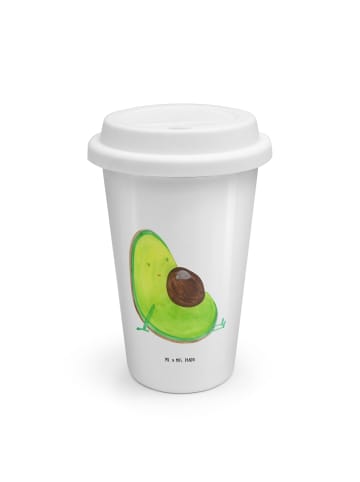 Mr. & Mrs. Panda To Go Becher Avocado Schwangerschaft ohne Spruch in Weiß