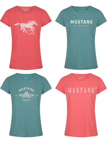 Mustang T-Shirt Alexia C Logo 4er in Mehrfarbig