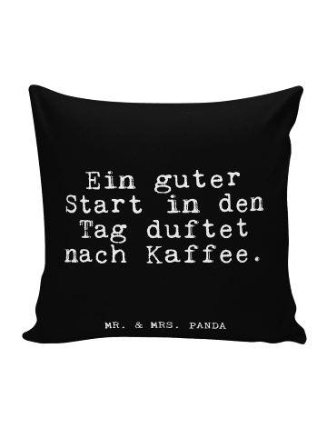 Mr. & Mrs. Panda Kissen Ein guter Start in... mit Spruch in Schwarz