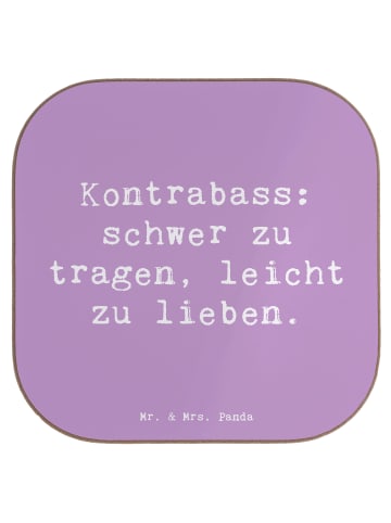 Mr. & Mrs. Panda Untersetzer Spruch Kontrabass Liebe mit Spruch in Lavendeltraum