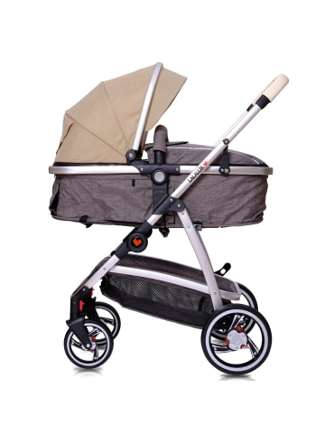 Lalalux Kinderwagen " Babyboomer " in beige/dunkelgrau