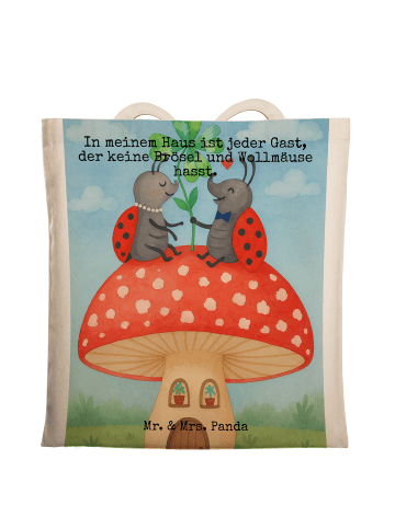 Mr. & Mrs. Panda Umhängetasche Marienkäfer Fliegenpilz Design mi... in Weiß