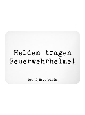 Mr. & Mrs. Panda Magnet Spruch Feuerwehrmann Helden mit Spruch in Weiß