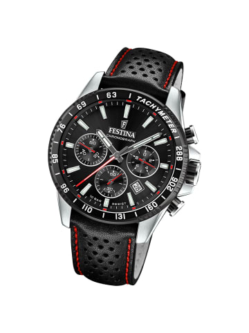 Festina Analog-Armbanduhr Festina Timeless Chronograph schwarz groß (ca. 45mm)