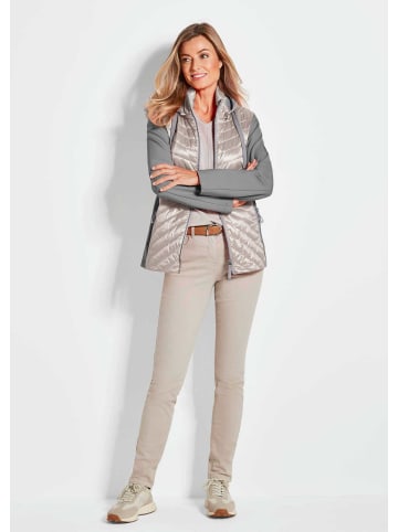 GOLDNER Kurzgröße:  Steppjacke mit abnehmbarer Kapuze in stein