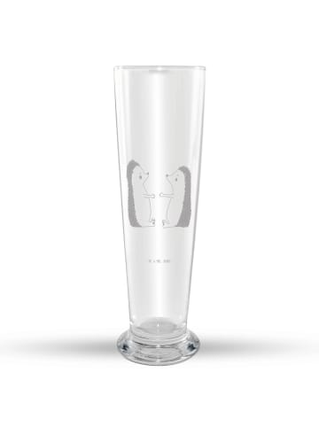 Mr. & Mrs. Panda Bierglas graviert Igel Liebe ohne Spruch in Transparent
