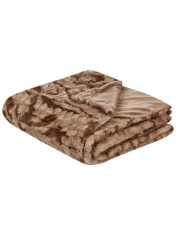 Beliani Kuscheldecke BAKIRA in Braun - (W) 200 x (H) 1.5 x (L) 220 cm