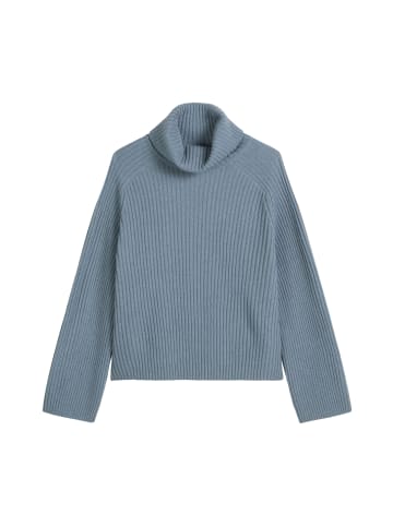 Marc O'Polo Gerippter Rollkragen-Pullover loose in Stone Taupe Melange