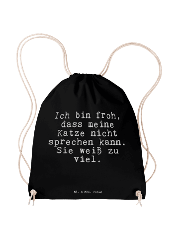 Mr. & Mrs. Panda Sportbeutel Ich bin froh, dass... mit Spruch in Schwarz