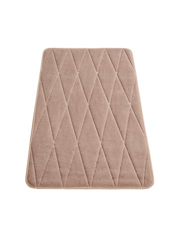 KADIMA DESIGN Waschbarer Teppich Badezimmer waschmaschinenwaschbar Geometrisch in Beige