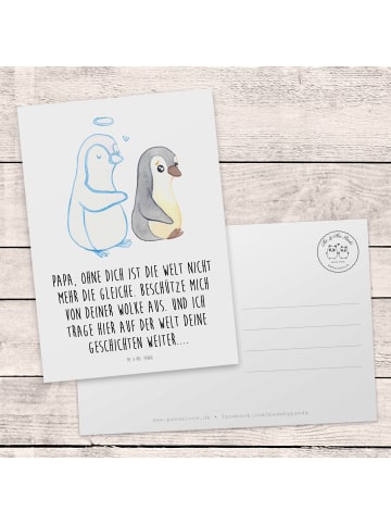Mr. & Mrs. Panda Trauerspruchkarte Trauer  Papa mit Spruch in Weiß