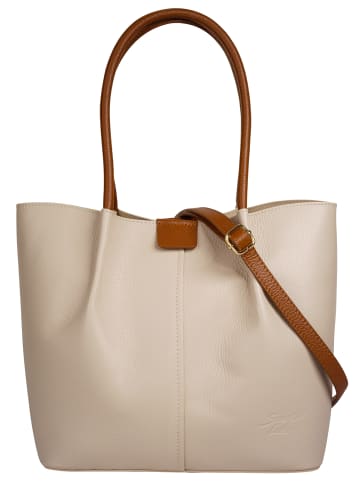 Samantha Look Handtasche echt Leder in beige