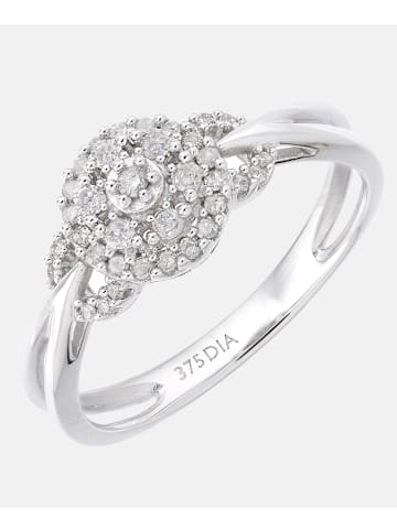 Diamant L'éternel Cluster-Ring aus 375 Weißgold mit 0.25 Karat Diamant
