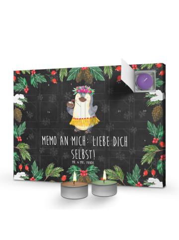 Mr. & Mrs. Panda Adventskalender Duftkerze Pinguin Kokosnuss mit... in Kreidetafel