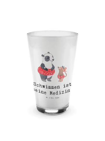 Mr. & Mrs. Panda Blümchentailglas Otter Schwimmen mit Spruch in Transparent