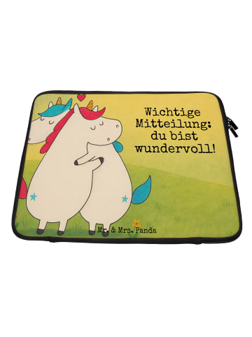 Mr. & Mrs. Panda Notebook Tasche Einhorn Mitteilung Design mit S... in Weiß