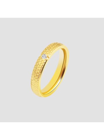 Adeliás Damen Ring aus Edelstahl mit Strass Steinchen in gold
