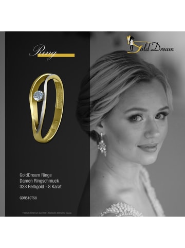 GoldDream 333 Gelbgold - 8 Karat Damen Ringe Welle Fingerring  58 (18,5)