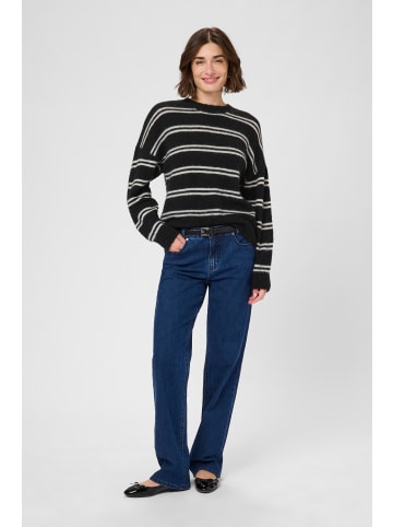 CULTURE Strickpullover CUbernie Classic fit in Black/Whitecap Stripes