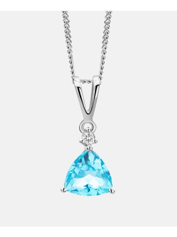 Diamant L'éternel Halskette mit Anhänger aus 375 Weißgold mit Diamant mit Topas