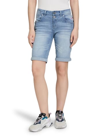 CARTOON Jeans-Shorts mit Stickerei in Blau