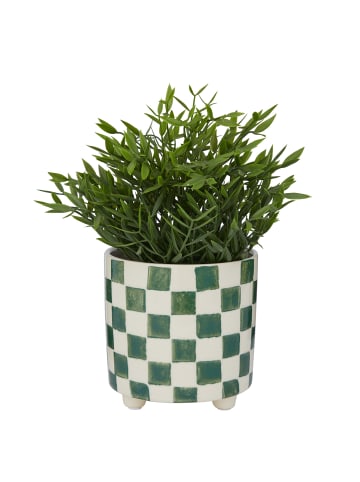 Butlers Blumenübertopf NEW DELFT Karo in Grün