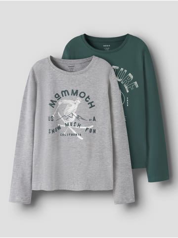 name it 2er-Pack Oberteil mit langen Ärmeln in Grey Melange