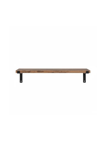 relaxdays 2 x Wandregal in Braun/ Schwarz - (B)48 x (H)9,5 x (T)15,5 cm
